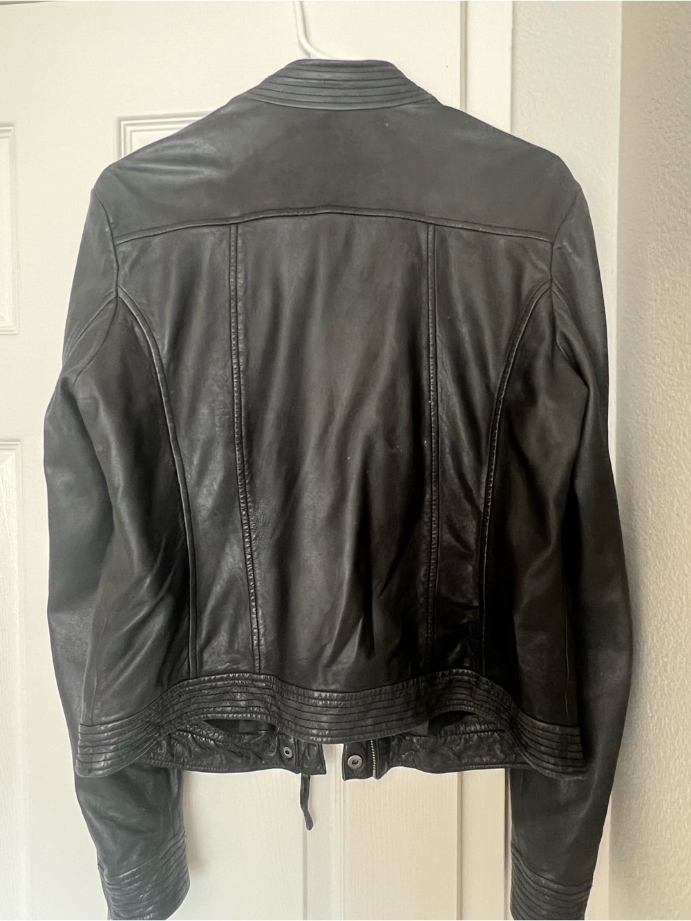 Lucky Brand Black Leather Moto-Style Jacket - Picture 5 of 6